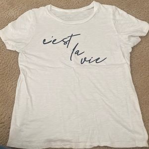 Target White Tee with Blue Script